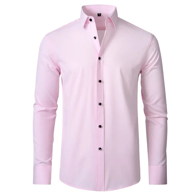 XXL Men's Business Shirt - Wrinkle Free Slim Fit for Spring Autumn
