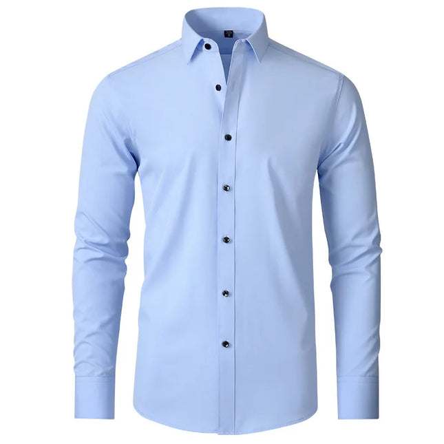 XXL Men's Business Shirt - Wrinkle Free Slim Fit for Spring Autumn