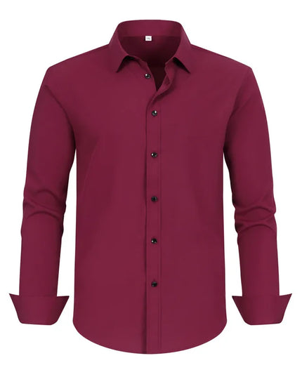 XXL Men's Business Shirt - Wrinkle Free Slim Fit for Spring Autumn