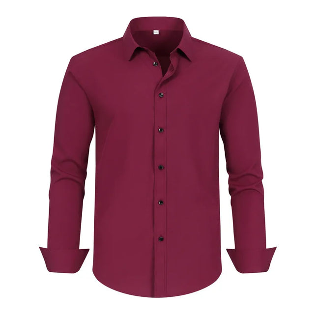 XXL Men's Business Shirt - Wrinkle Free Slim Fit for Spring Autumn