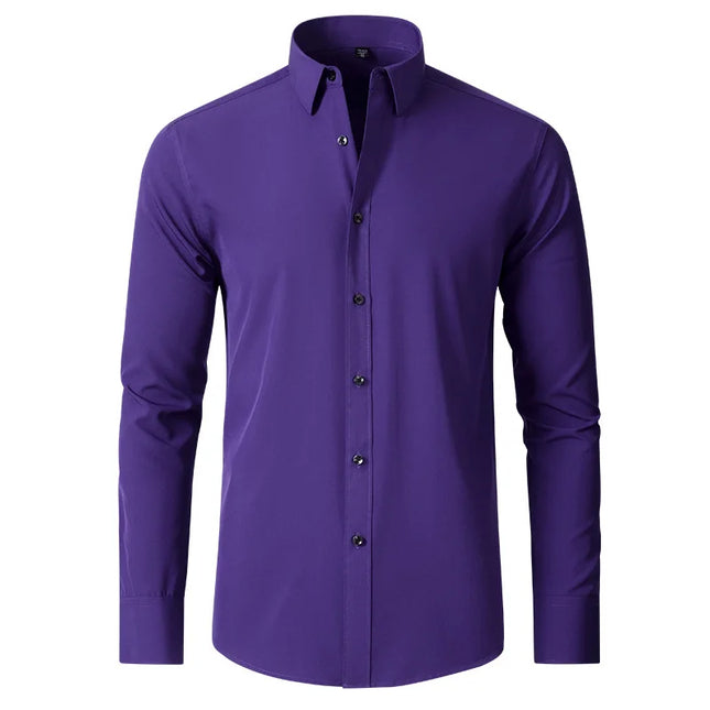 XXL Men's Business Shirt - Wrinkle Free Slim Fit for Spring Autumn