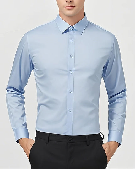 XXL Men's Business Shirt - Wrinkle Free Slim Fit for Spring Autumn