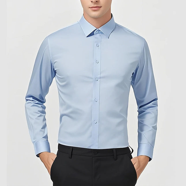 XXL Men's Business Shirt - Wrinkle Free Slim Fit for Spring Autumn