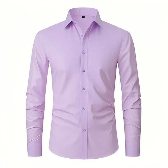 XXL Men's Business Shirt - Wrinkle Free Slim Fit for Spring Autumn