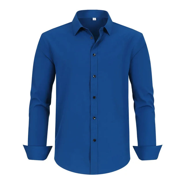 XXL Men's Business Shirt - Wrinkle Free Slim Fit for Spring Autumn