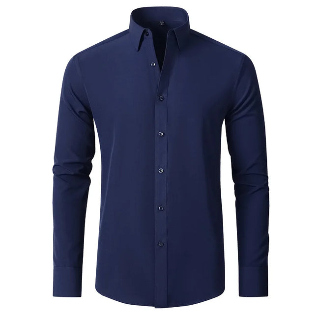 XXL Men's Business Shirt - Wrinkle Free Slim Fit for Spring Autumn