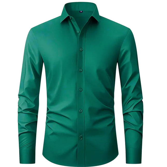 XXL Men's Business Shirt - Wrinkle Free Slim Fit for Spring Autumn